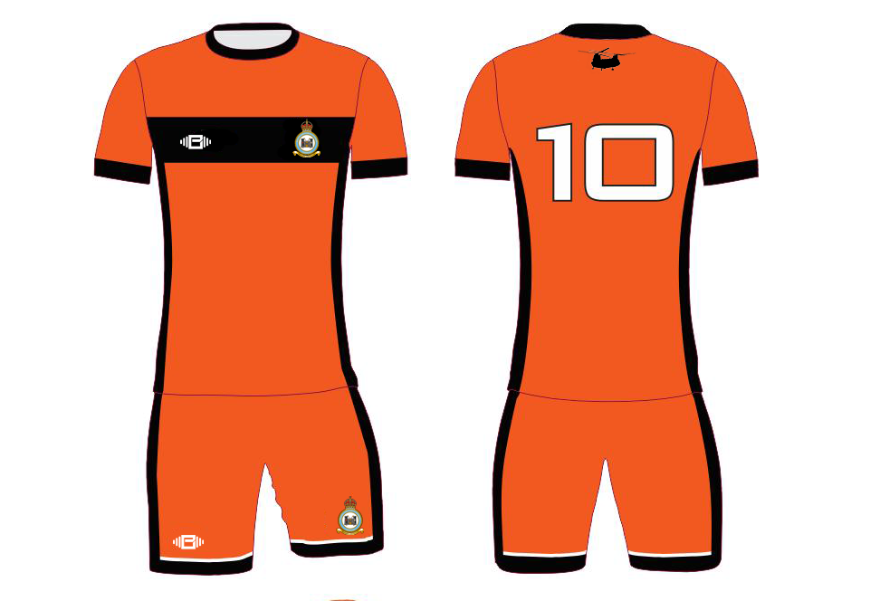 RAF Odiham Short Sleeve Football Kit - Orange/Black - Premium from Buzz Physique - Just $38.50! Shop now at Buzz Physique