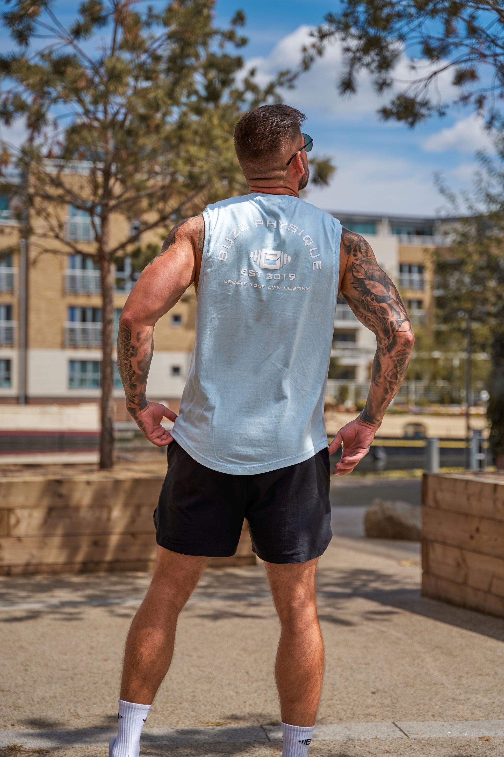 Buzz Physique Destiny Sleeveless T-Shirt - Blue - Premium  from Buzz Physique - Just $10.95! Shop now at Buzz Physique