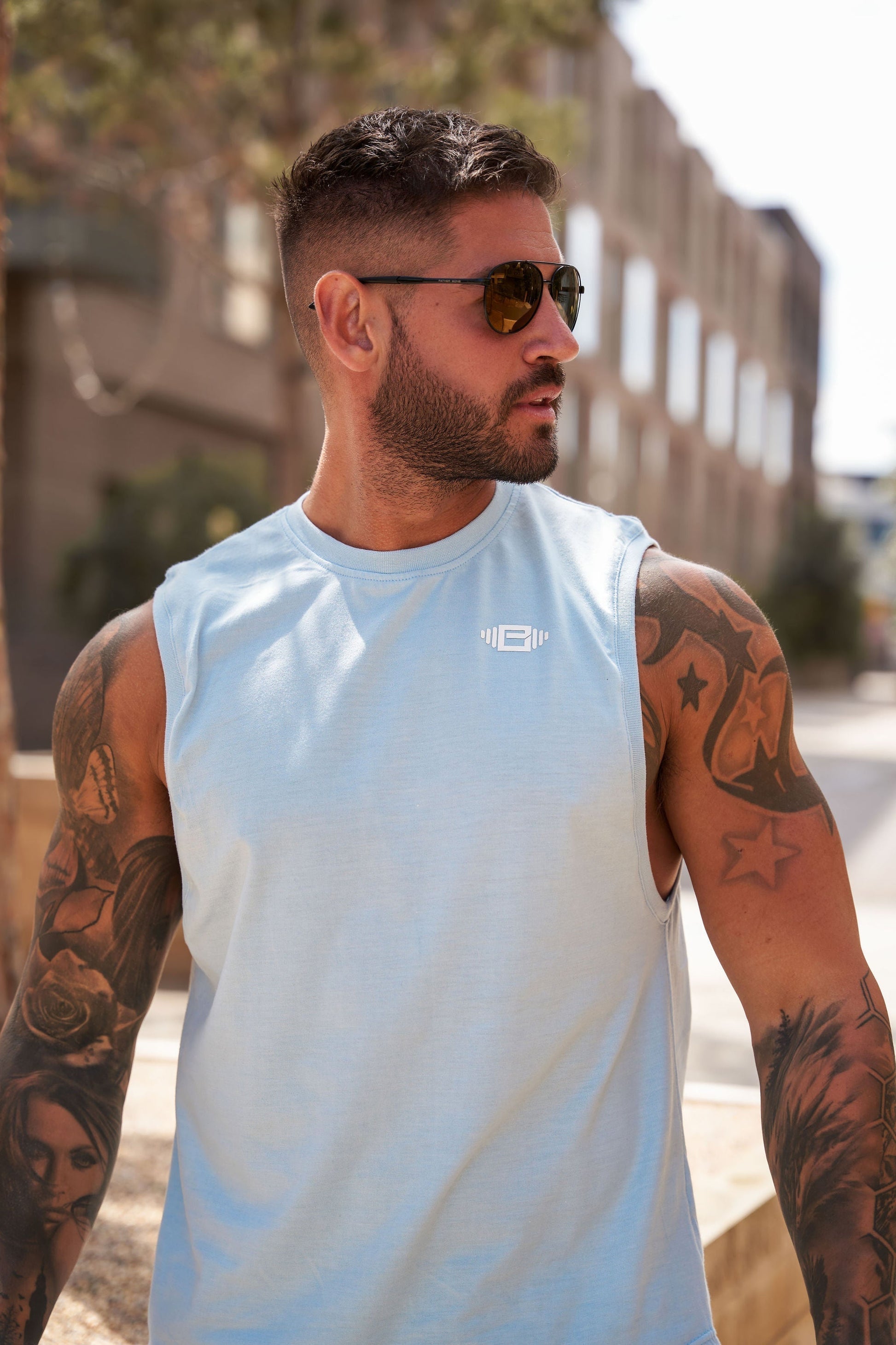 Buzz Physique Destiny Sleeveless T-Shirt - Blue - Premium  from Buzz Physique - Just $10.95! Shop now at Buzz Physique