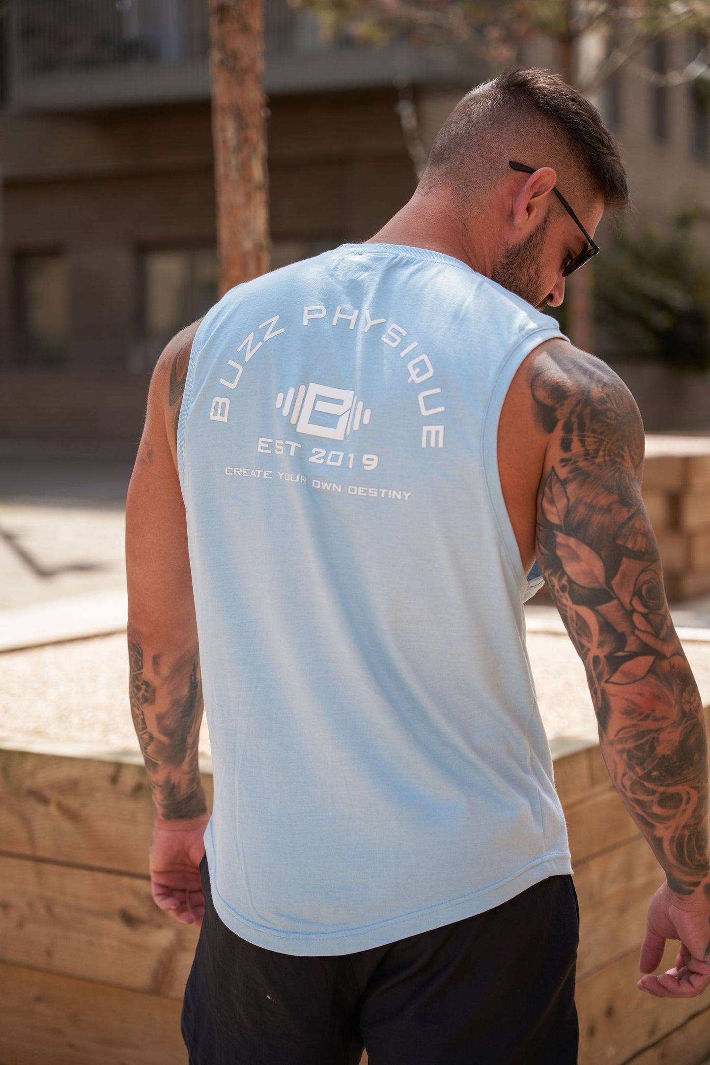 Buzz Physique Destiny Sleeveless T-Shirt - Blue - Premium  from Buzz Physique - Just $10.95! Shop now at Buzz Physique