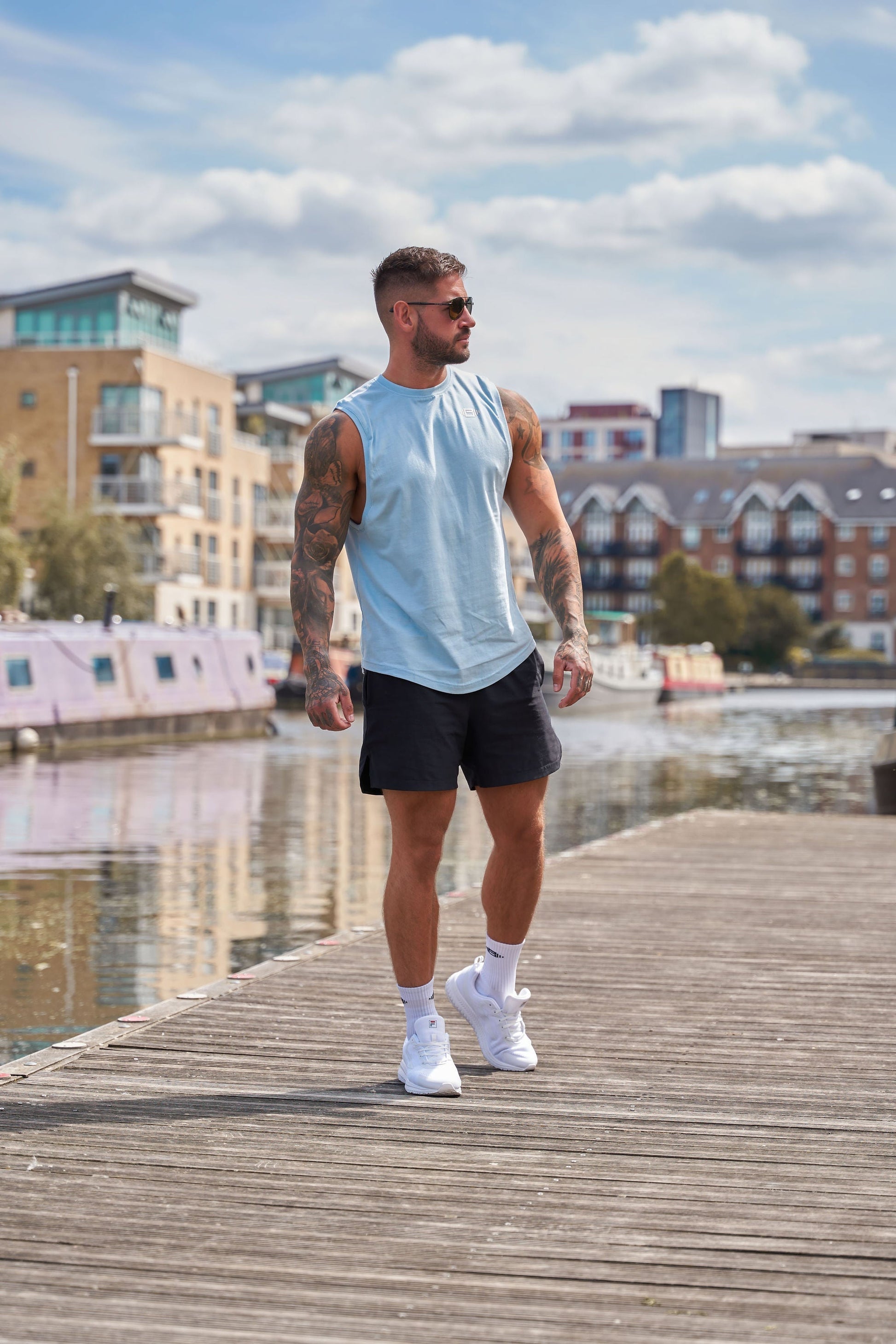 Buzz Physique Destiny Sleeveless T-Shirt - Blue - Premium  from Buzz Physique - Just $10.95! Shop now at Buzz Physique