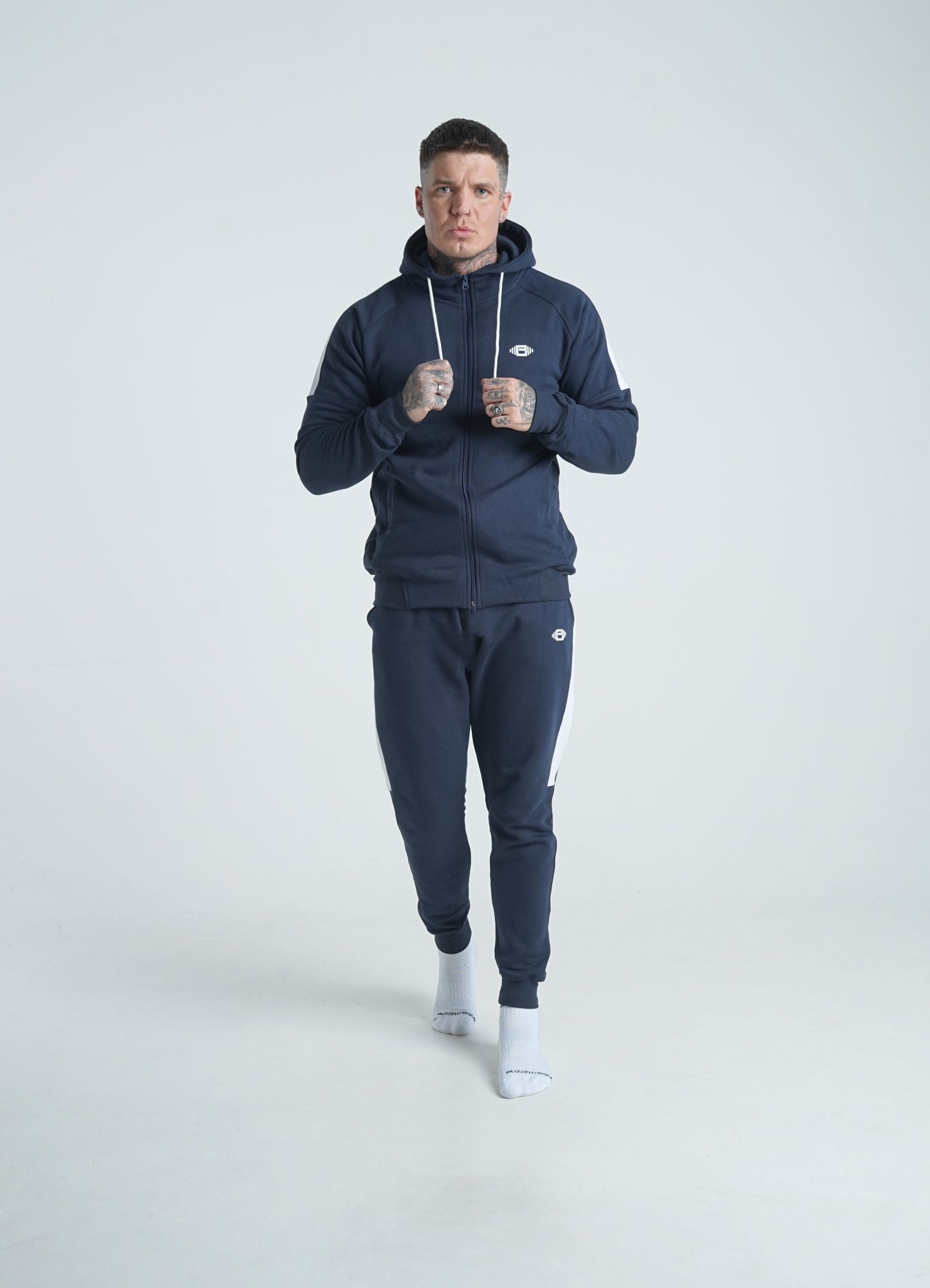 Crest Zip Up Hoodie - Navy - Premium from Buzz Physique - Just $14.95! Shop now at Buzz Physique