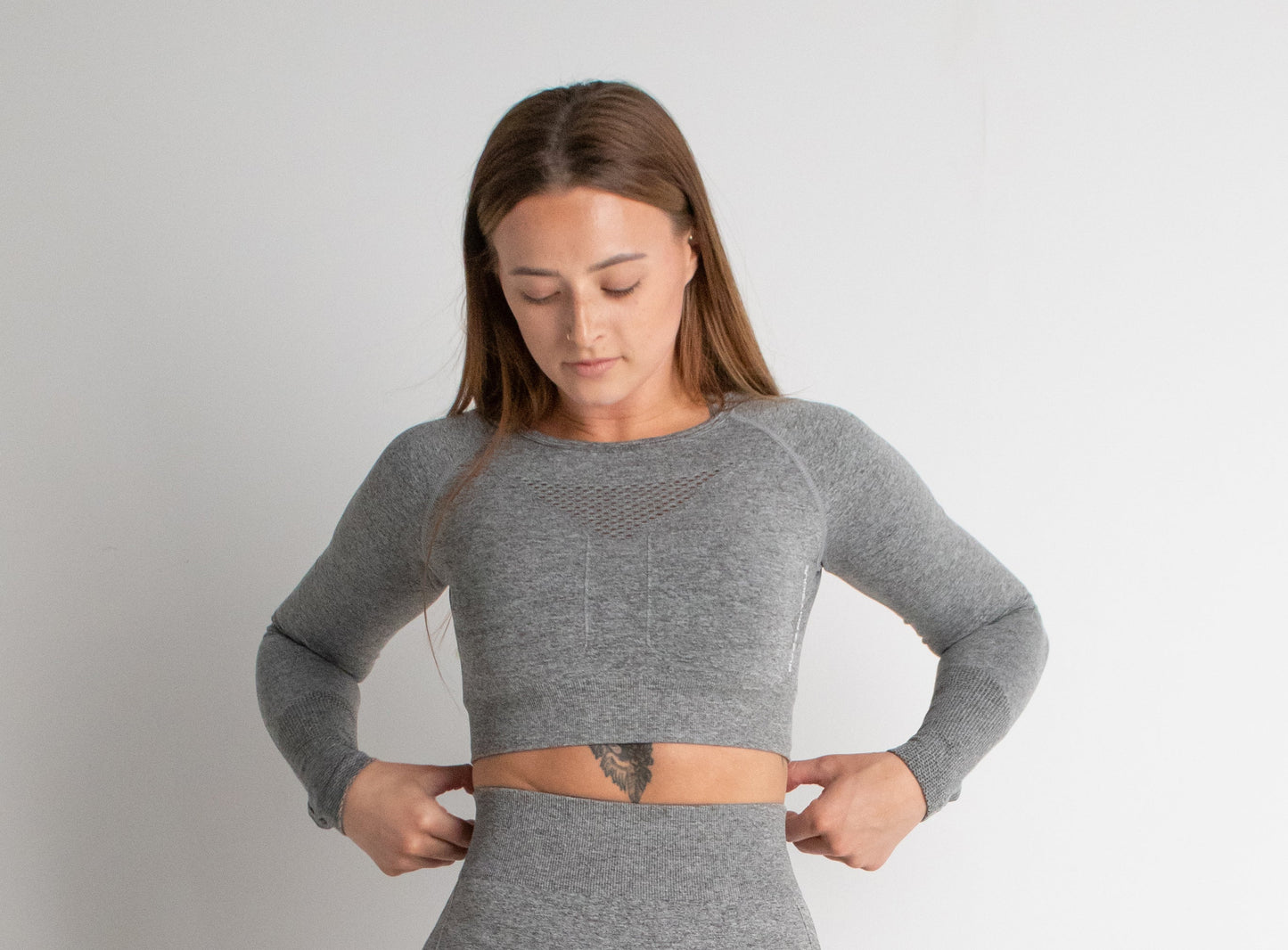 Buzz Physique Acute Seamless Crop Top - Grey - Premium  from Buzz Physique - Just $12.95! Shop now at Buzz Physique