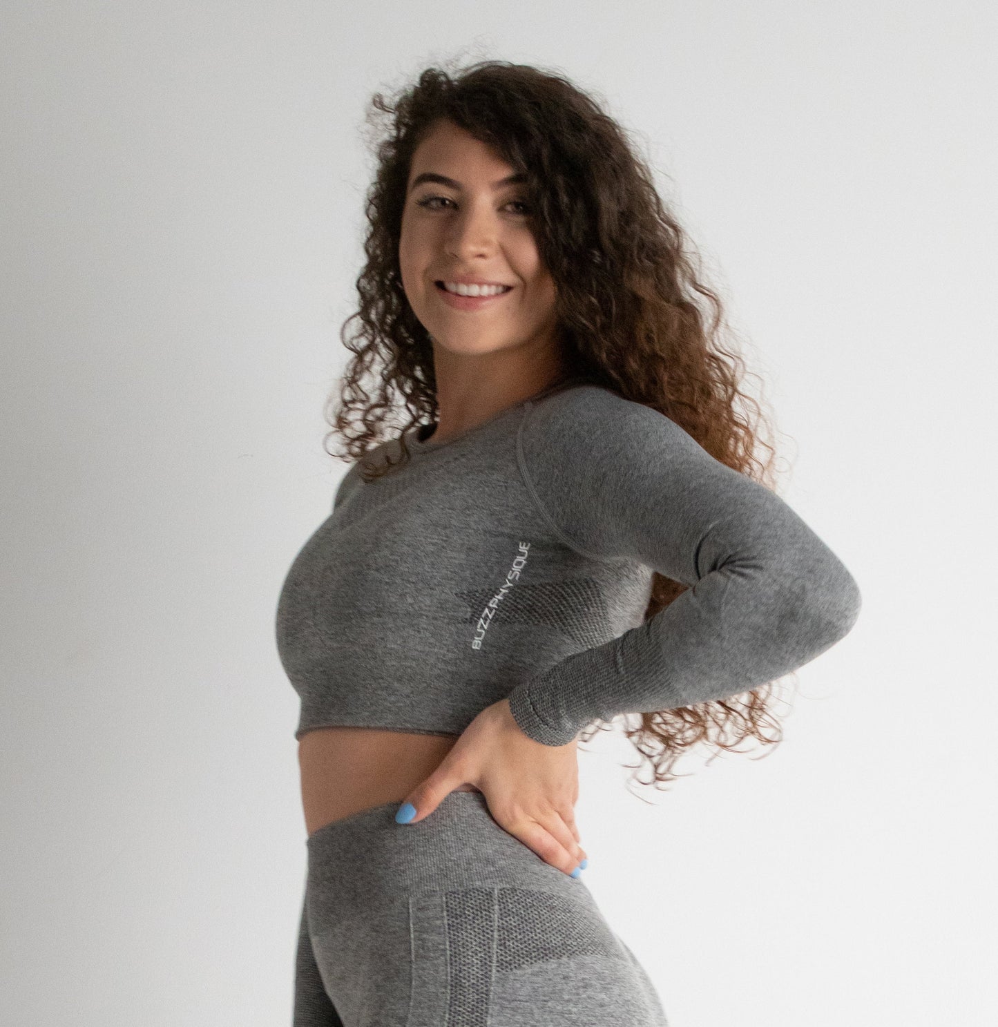 Buzz Physique Acute Seamless Crop Top - Grey - Premium  from Buzz Physique - Just $12.95! Shop now at Buzz Physique