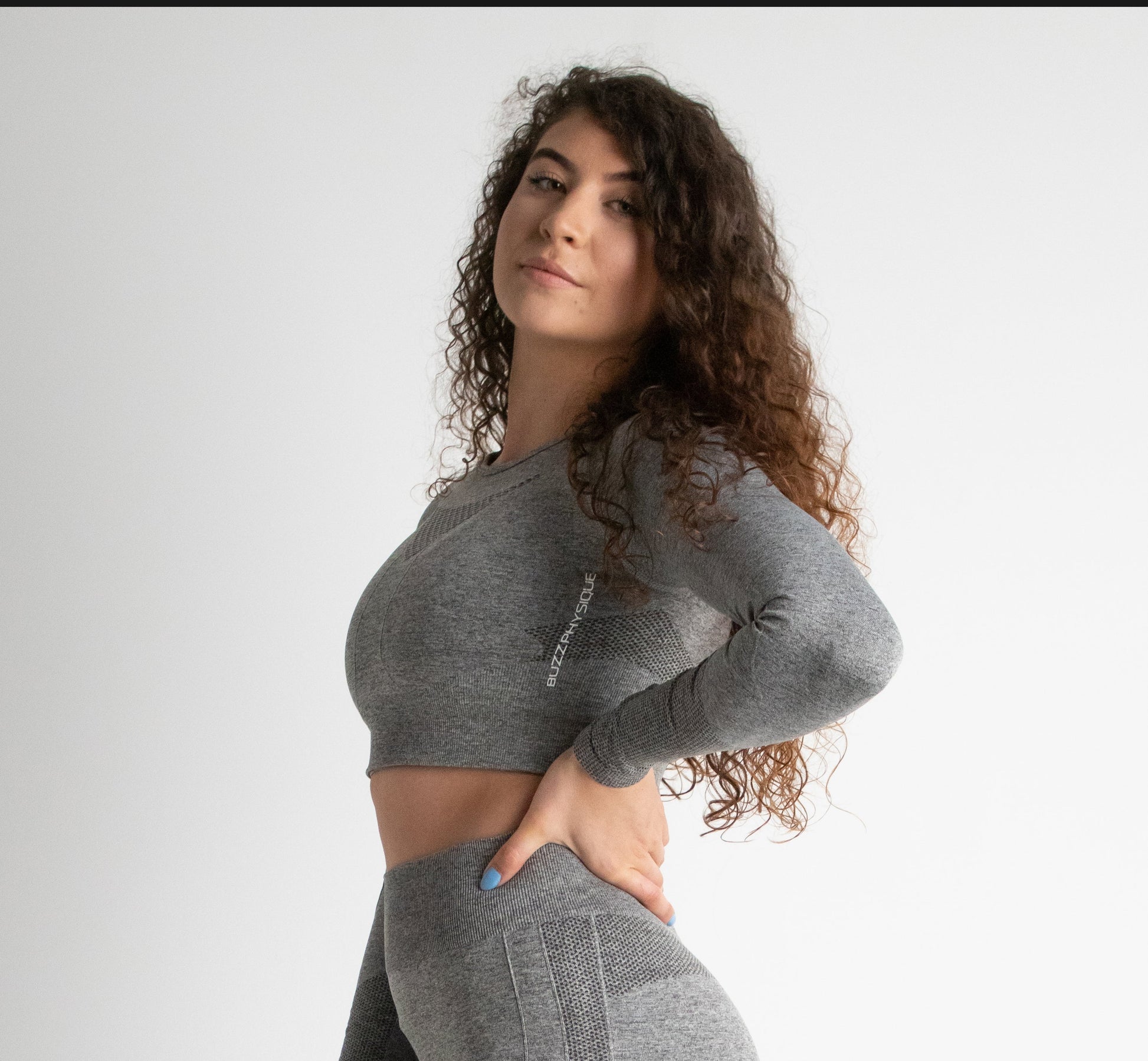 Buzz Physique Acute Seamless Crop Top - Grey - Premium  from Buzz Physique - Just $12.95! Shop now at Buzz Physique