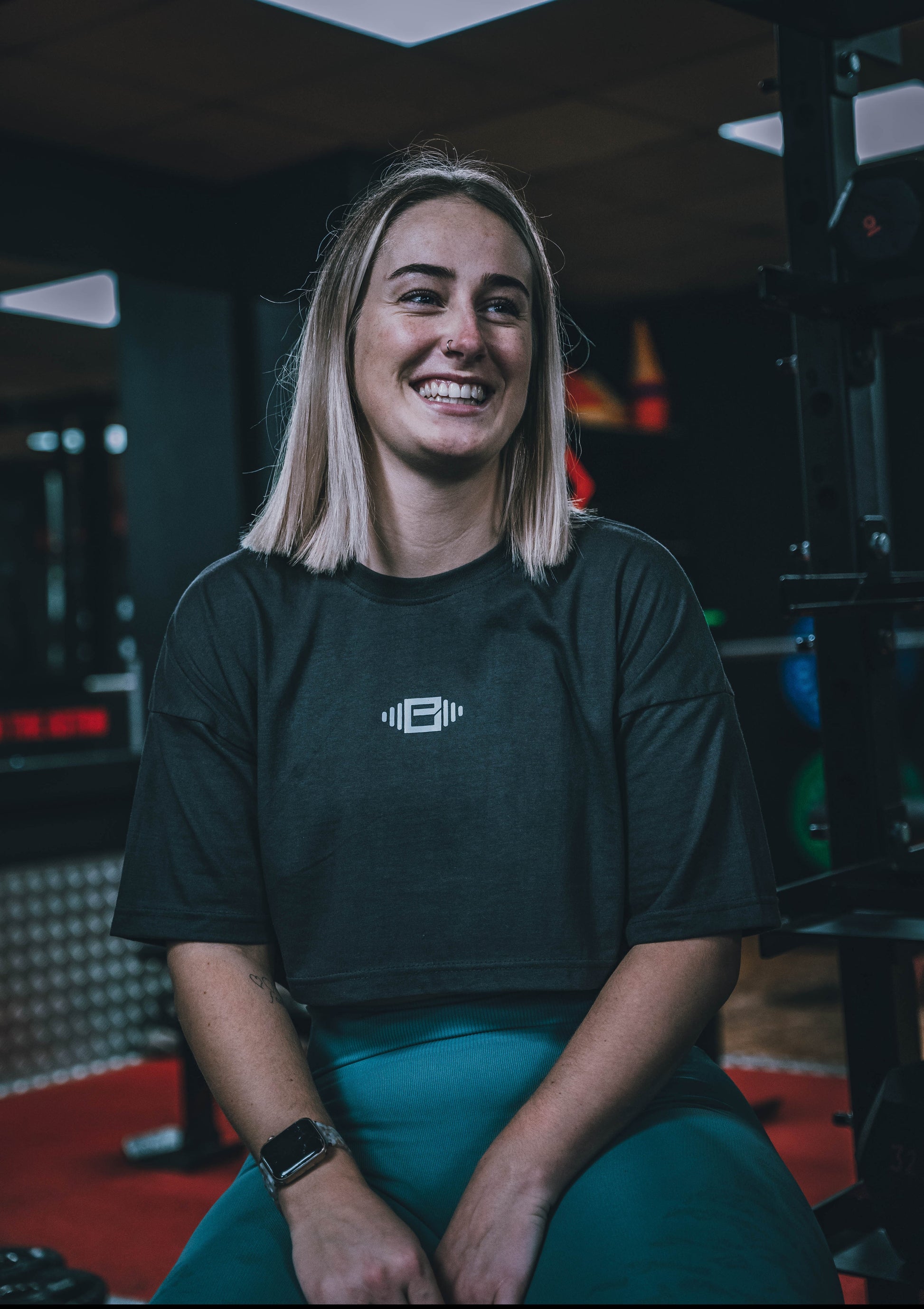 Buzz Physique Oversized Crop T-Shirt - Dark Grey - Premium  from Buzz Physique - Just $10.95! Shop now at Buzz Physique