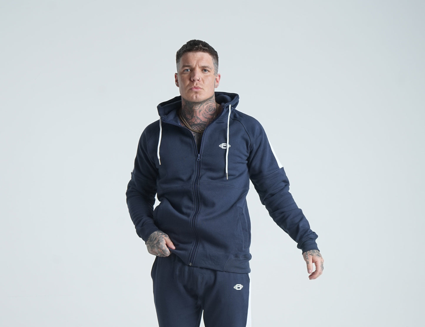 Crest Zip Up Hoodie - Navy - Premium from Buzz Physique - Just $14.95! Shop now at Buzz Physique