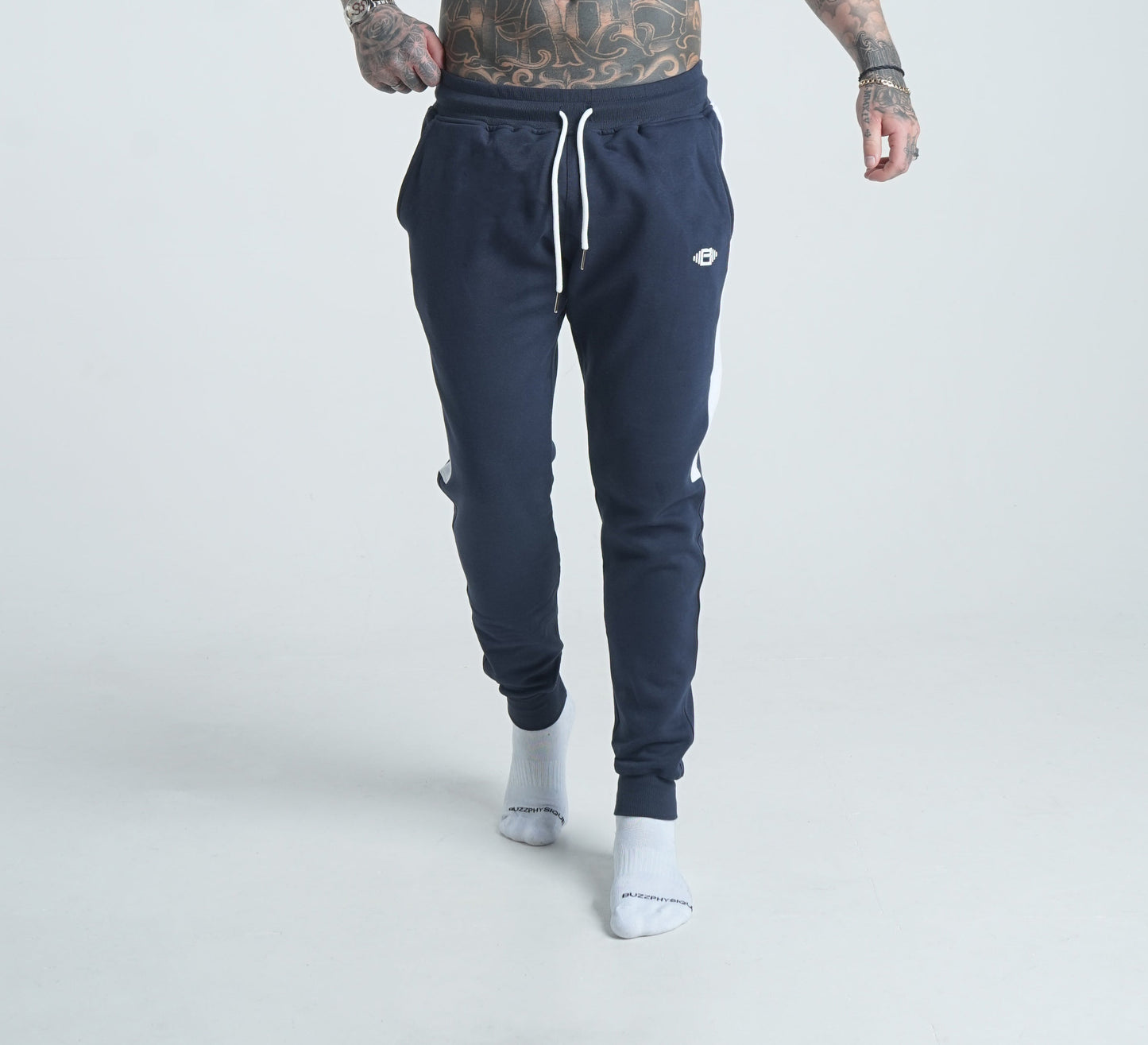 Buzz Physique Crest Joggers - Navy - Premium  from Buzz Physique - Just $12.95! Shop now at Buzz Physique