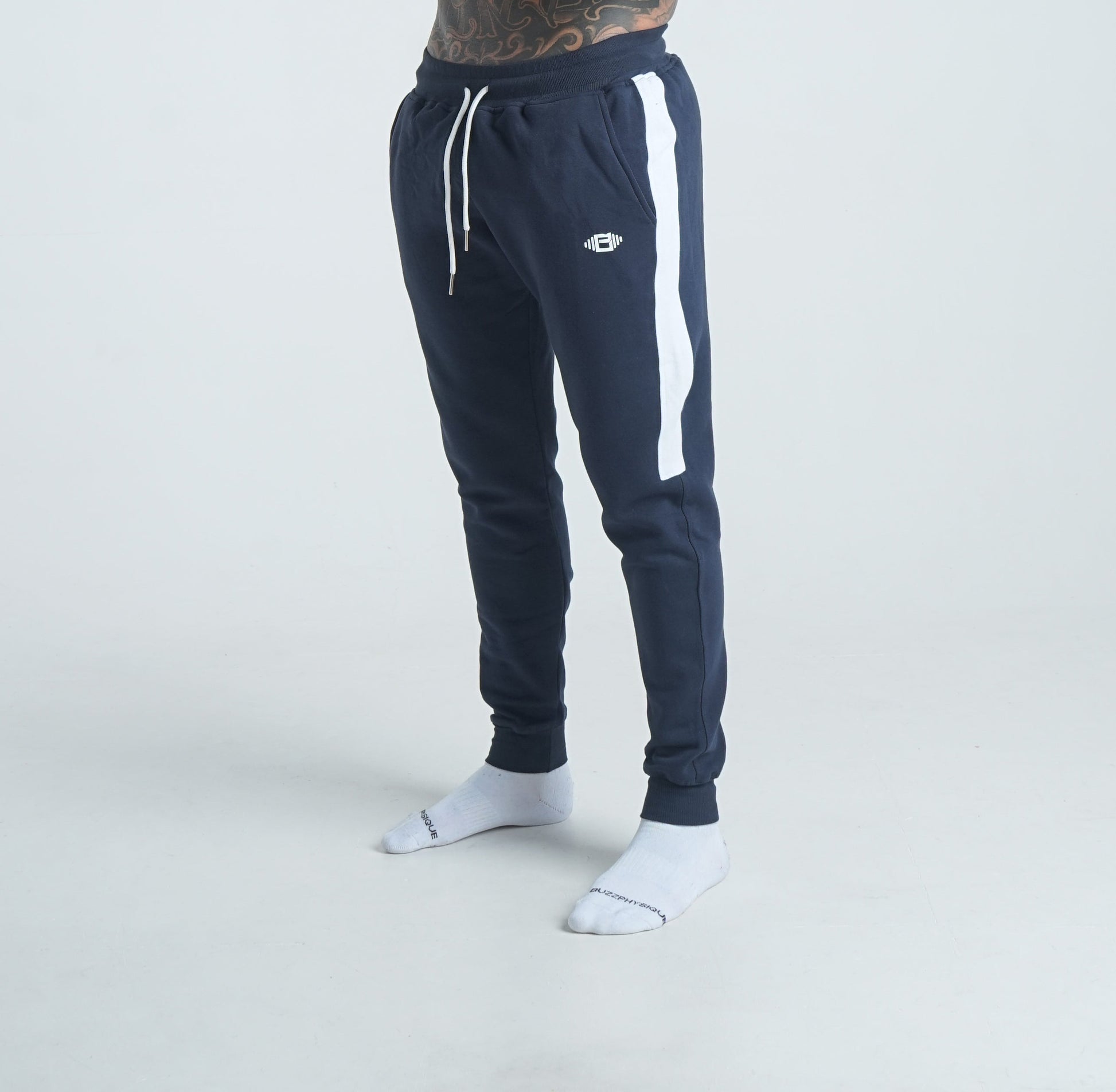 Buzz Physique Crest Joggers - Navy - Premium  from Buzz Physique - Just $12.95! Shop now at Buzz Physique