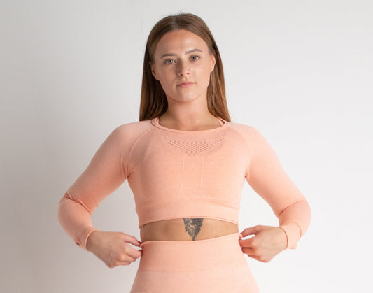 Buzz Physique Acute Seamless Crop Top - Peach - Premium  from Buzz Physique - Just $12.95! Shop now at Buzz Physique