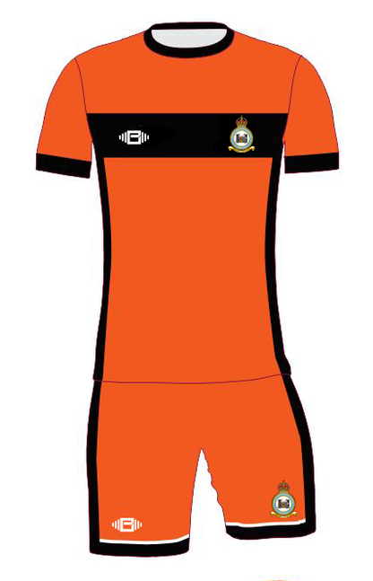 RAF Odiham Short Sleeve Football Kit Orange Black Best Price in 2024 at Buzz Physique