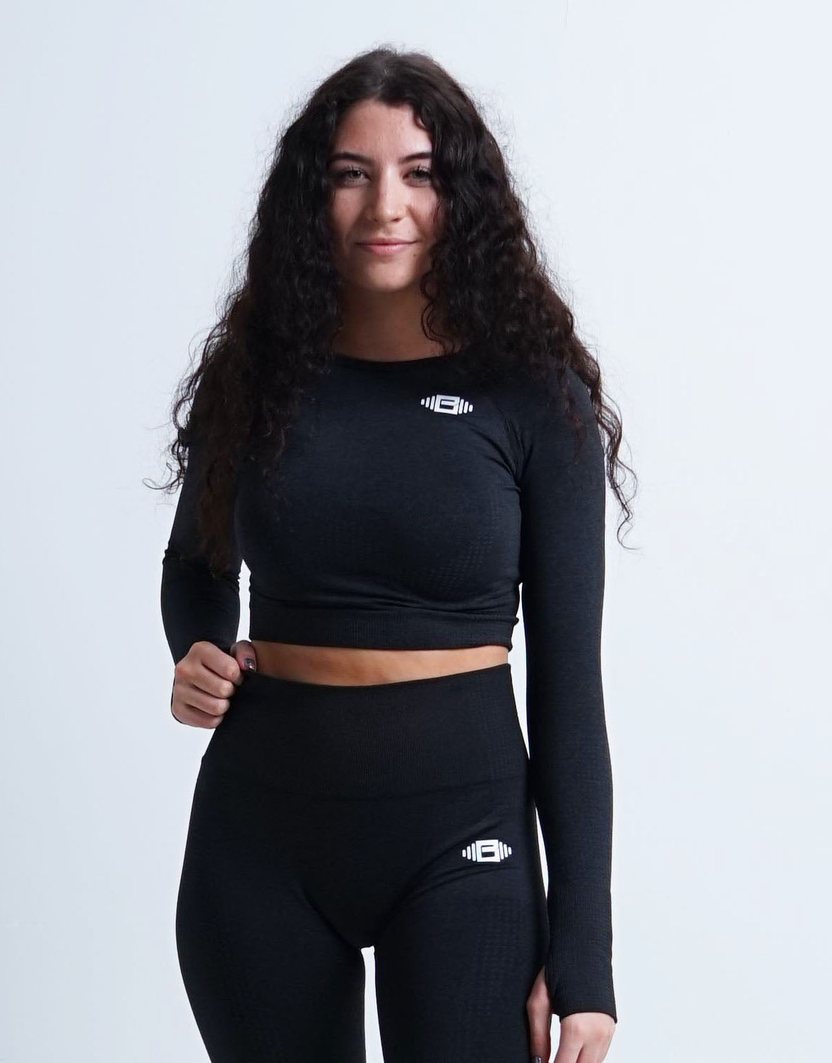 BuzzPhysique Roma Seamless Long Sleeve Crop Top - Black - Premium  from Buzz Physique - Just $22.00! Shop now at Buzz Physique