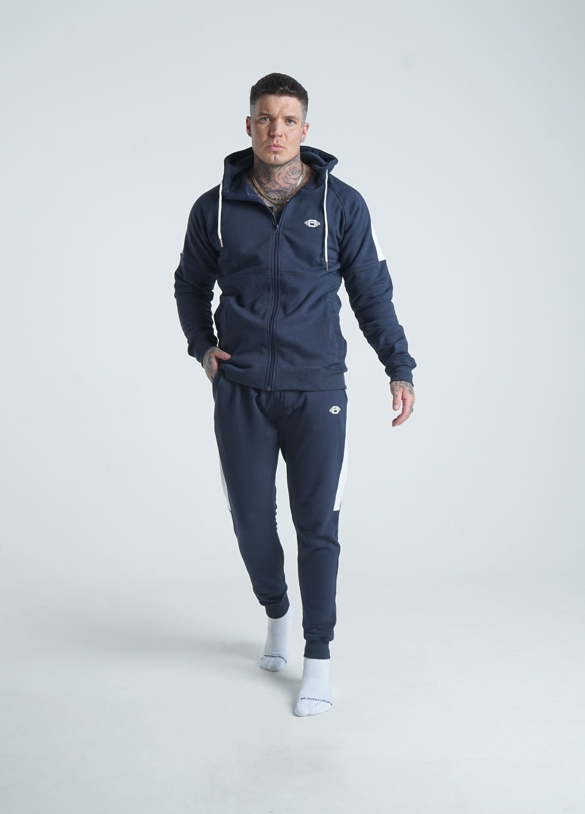 Buzz Physique Crest Joggers - Navy - Premium  from Buzz Physique - Just $22.95! Shop now at Buzz Physique