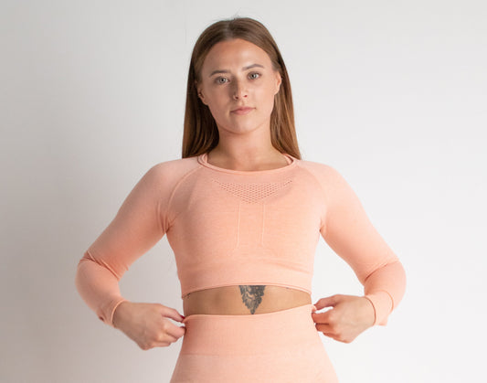 Buzz Physique Acute Seamless Crop Top - Peach - Premium  from Buzz Physique - Just $22.95! Shop now at Buzz Physique